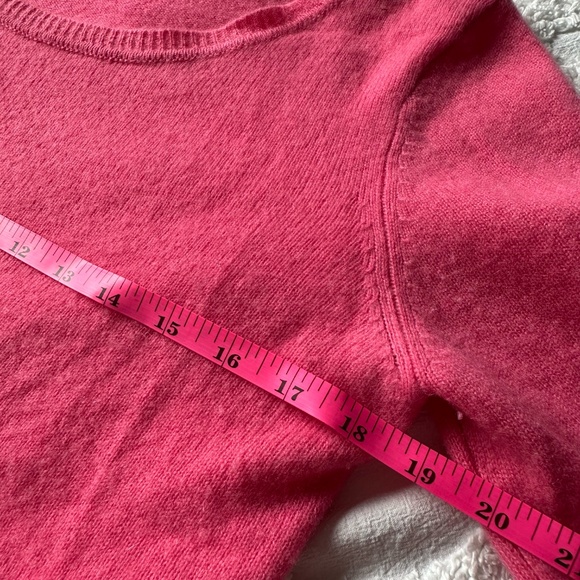 Peck & Peck 100% Cashmere Sweater 3/4 Sleeve Size M Pink Lightweight Minimalist - Picture 7 of 7